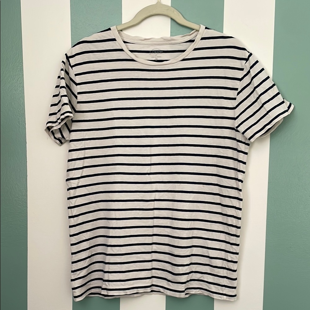 J. Crew Navy and White Striped Tee